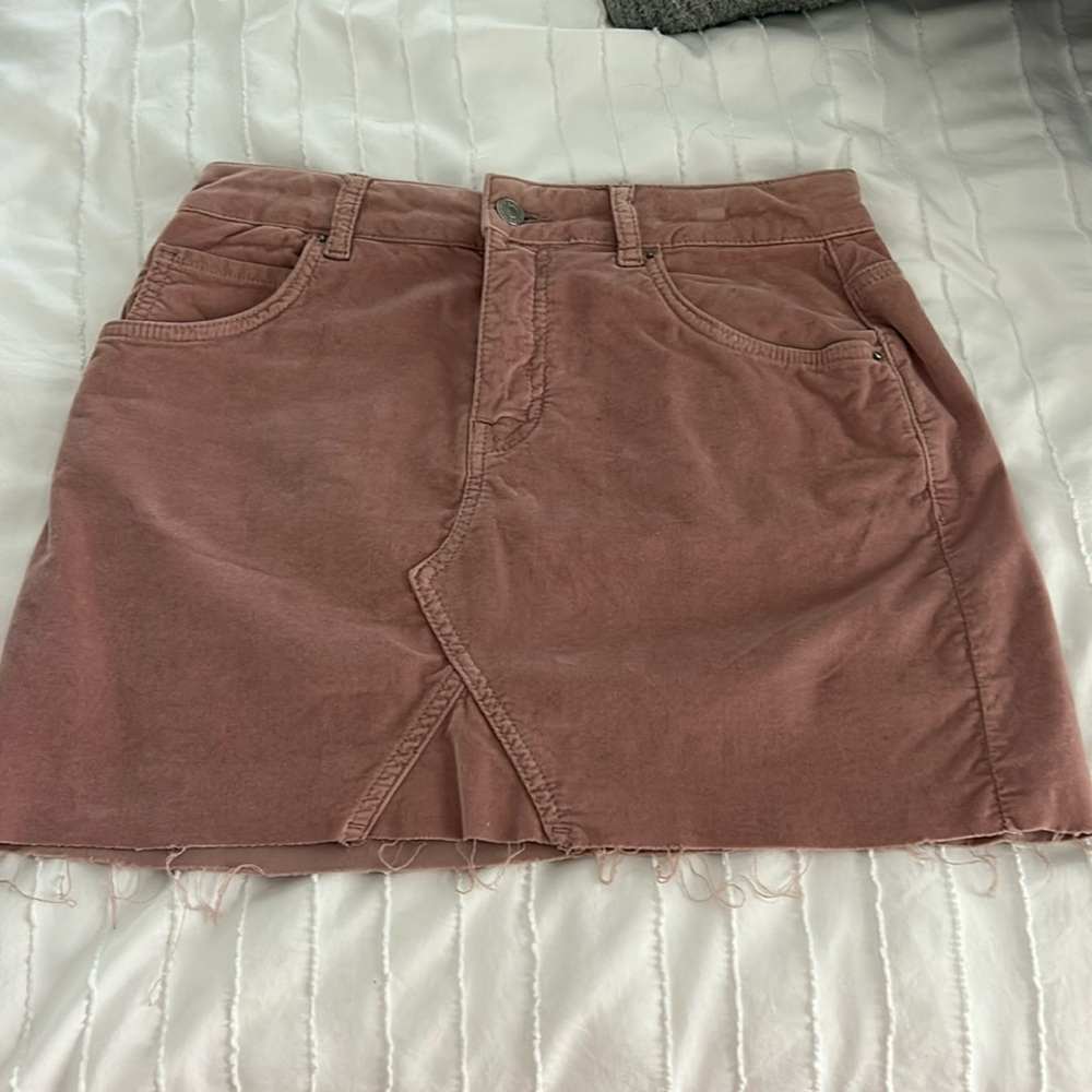 Topshop pink suede mini skirt
